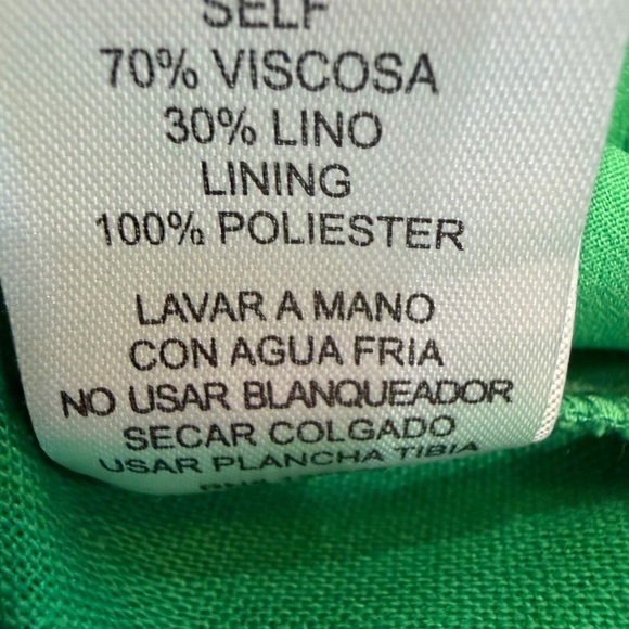 NWT- Main Strip Kelly Green Bow Wide Leg Linen- Blend Statement Romper Jumpsuit - Picture 7 of 7